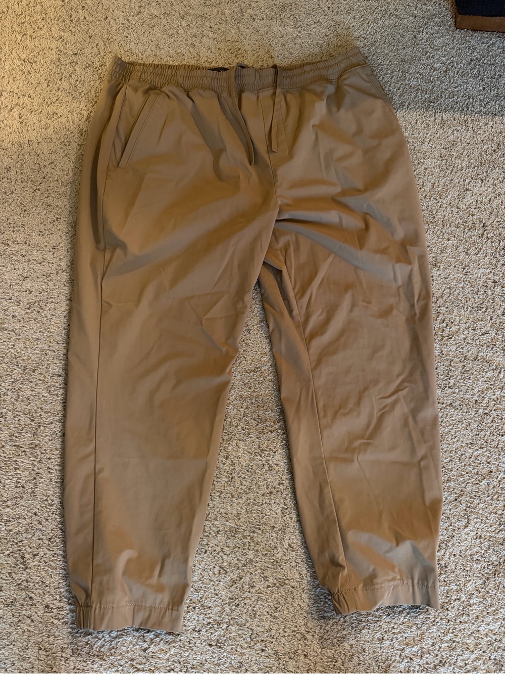 Men's Elastic Waist Casual Joggers in Tan